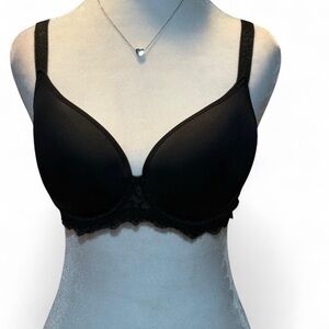Simone Perele Elegant Black Lace Trim Bra 32D
